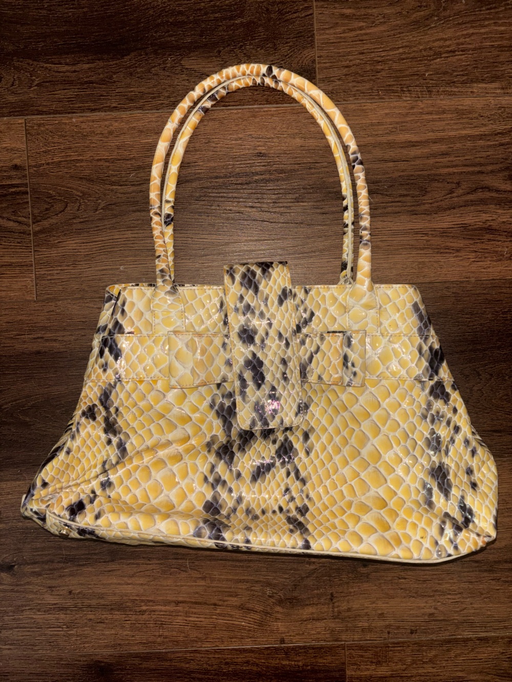 Kate Spade Yellow Snake-Print Tote Bag - Women's Shoulder Bag